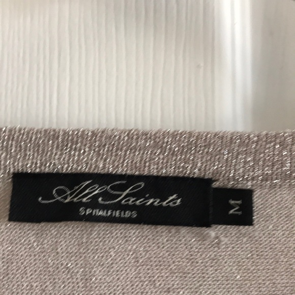 All Saints Lurex Sheer Knit Dress - Picture 3 of 8